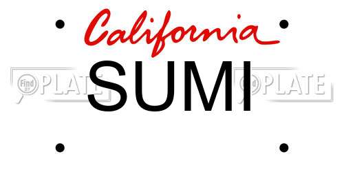 SUMI California License Plate
