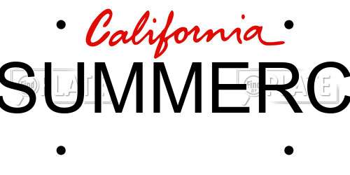 SUMMERC California License Plate