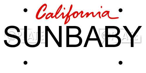 SUNBABY California License Plate