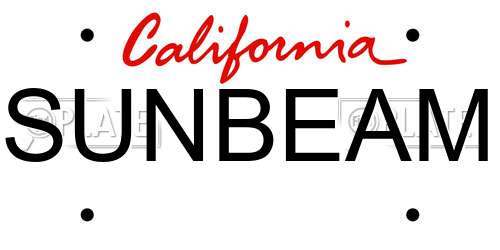 SUNBEAM California License Plate