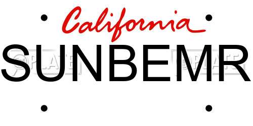 SUNBEMR California License Plate