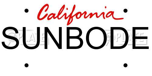 SUNBODE California License Plate