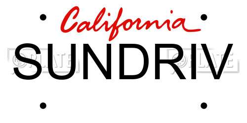 SUNDRIV California License Plate