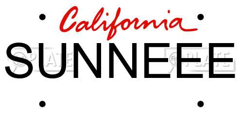 SUNNEEE California License Plate