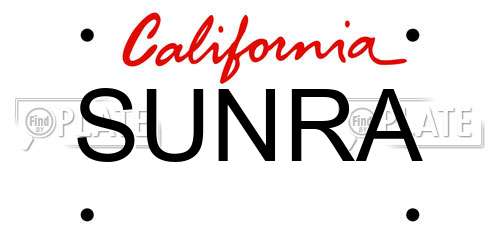 SUNRA California License Plate