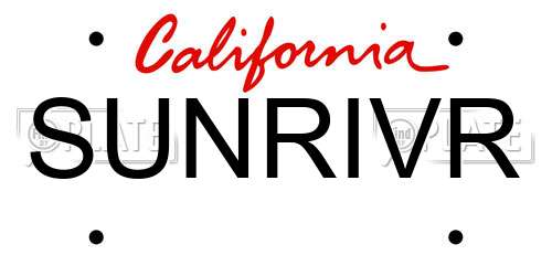 SUNRIVR California License Plate
