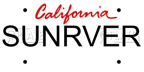 SUNRVER California License Plate