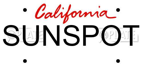 SUNSPOT California License Plate
