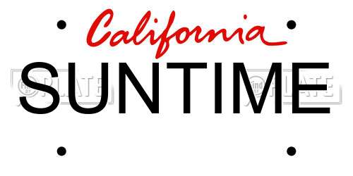 SUNTIME California License Plate
