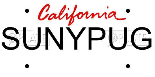 SUNYPUG California License Plate