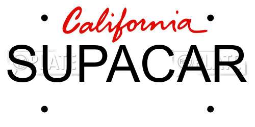 SUPACAR California License Plate