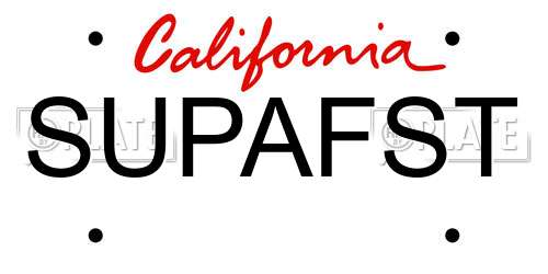 SUPAFST California License Plate