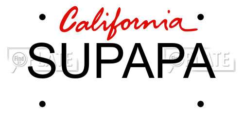SUPAPA California License Plate