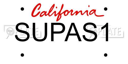 SUPAS1 California License Plate