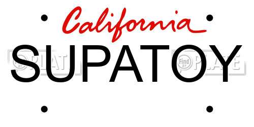 SUPATOY California License Plate