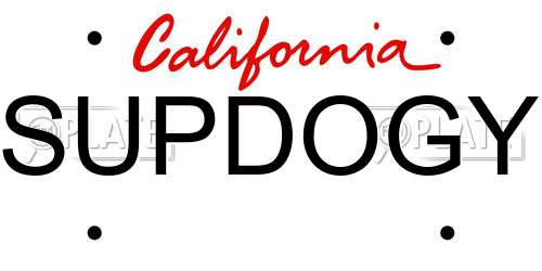 SUPDOGY California License Plate
