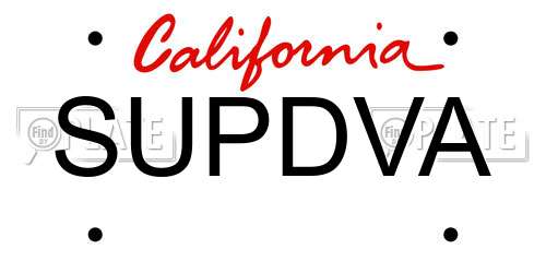 SUPDVA California License Plate