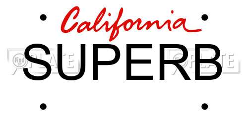 SUPERB California License Plate
