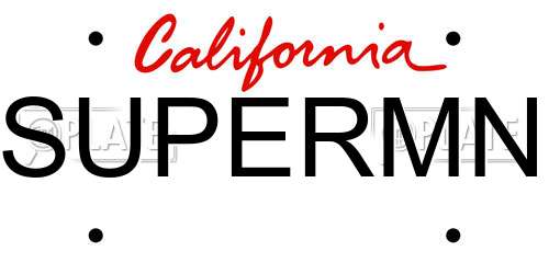 SUPERMN California License Plate