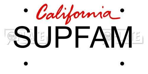 SUPFAM California License Plate