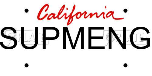 SUPMENG California License Plate