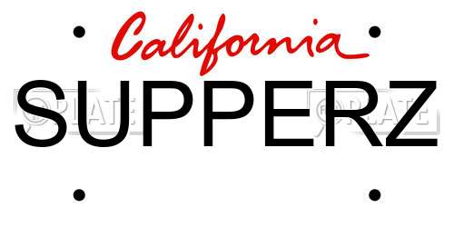 SUPPERZ California License Plate