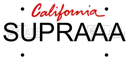 SUPRAAA California License Plate