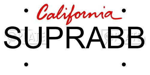 SUPRABB California License Plate