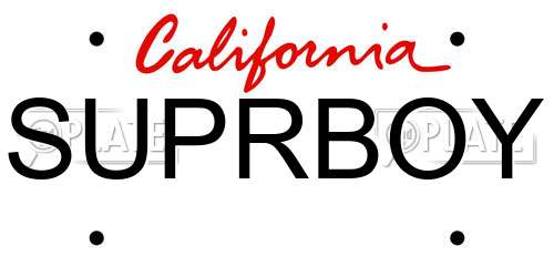 SUPRBOY California License Plate