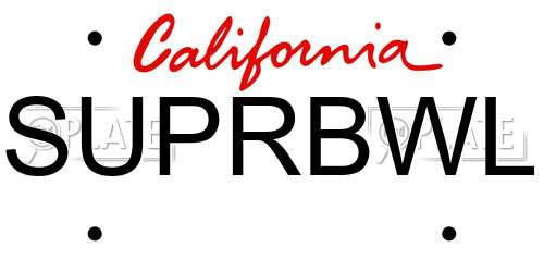 SUPRBWL California License Plate
