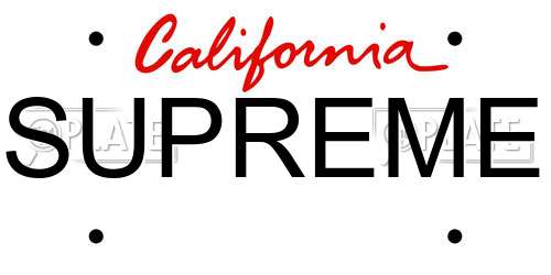 SUPREME California License Plate