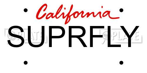SUPRFLY California License Plate