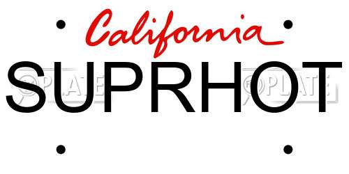 SUPRHOT California License Plate