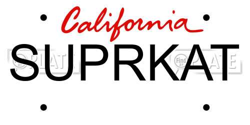 SUPRKAT California License Plate