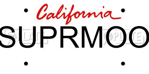 SUPRMOO California License Plate