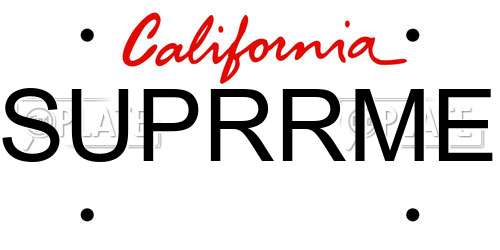 SUPRRME California License Plate