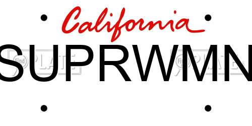 SUPRWMN California License Plate