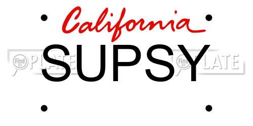 SUPSY California License Plate