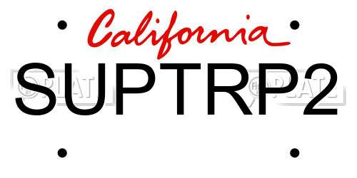 SUPTRP2 California License Plate