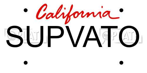 SUPVATO California License Plate