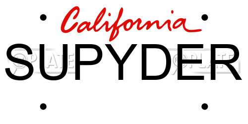 SUPYDER California License Plate