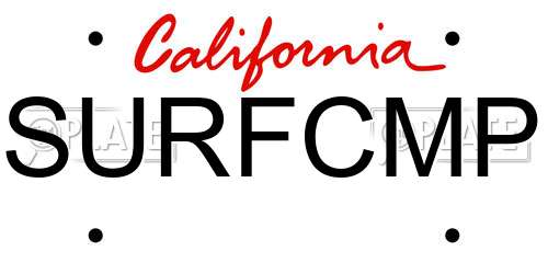 SURFCMP California License Plate