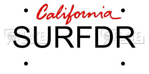 SURFDR California License Plate