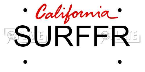 SURFFR California License Plate