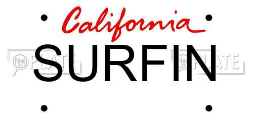 SURFIN California License Plate