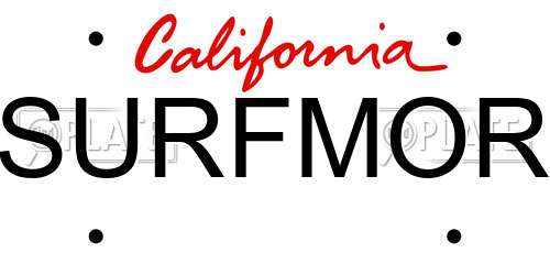 SURFMOR California License Plate