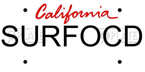 SURFOCD California License Plate