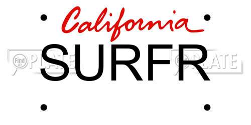 SURFR California License Plate
