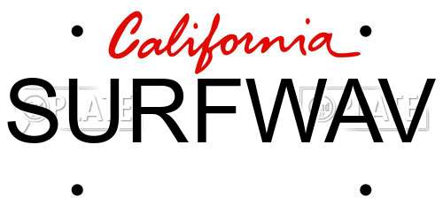 SURFWAV California License Plate
