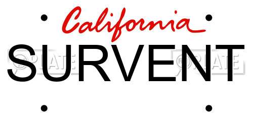 SURVENT California License Plate